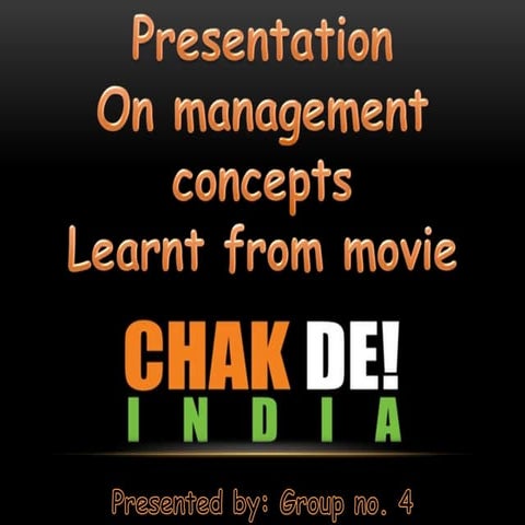 Management concepts learnt from Chak de India.