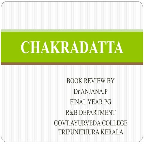 CHAKRADATTA BOOK REVIEW