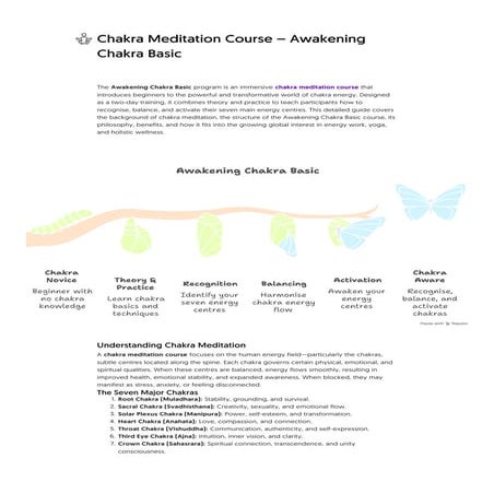 Chakra Meditation Course – Awakening Chakra Basic | PDF