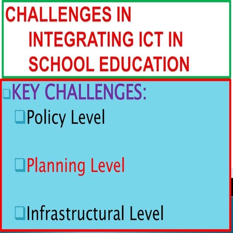 Challanges in integrating ict in school education