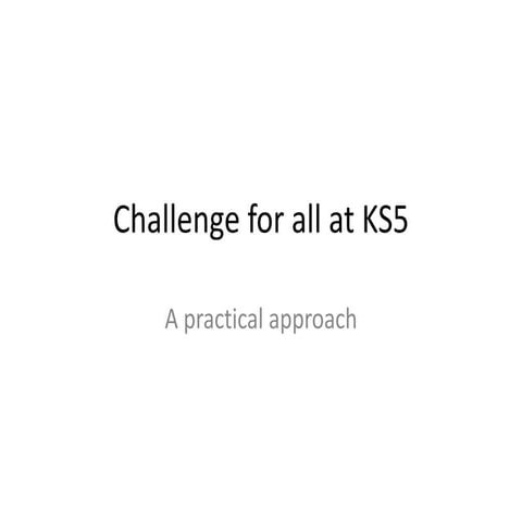 Challenge for all at ks5