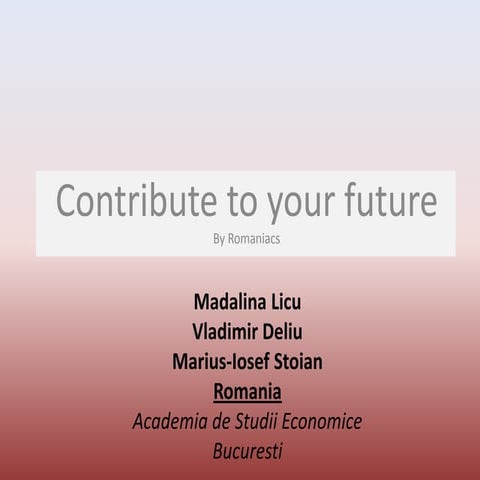[Challenge:Future] Contribute to your future! Get the maximum of yoursellf in...