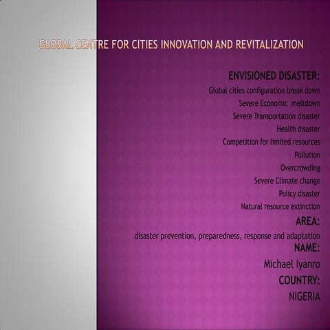 [Challenge:Future] GLOBAL CITIES CENTER  FOR INNOVATION