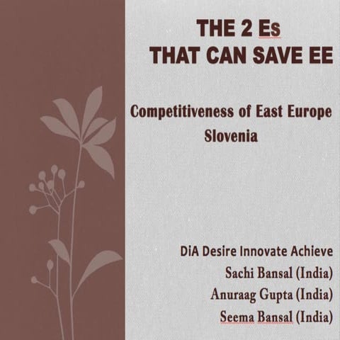 [Challenge:Future] The 2 Es that can save EE by: DiA Desire Innovate Achieve