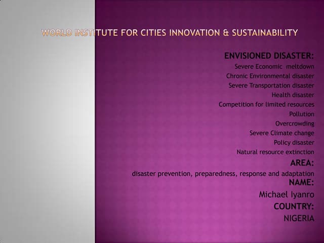 [Challenge:Future] WORLD INSTITUTE FOR CITIES INNOVATION