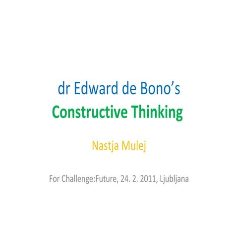 Six Thinking Hats Online Lecture