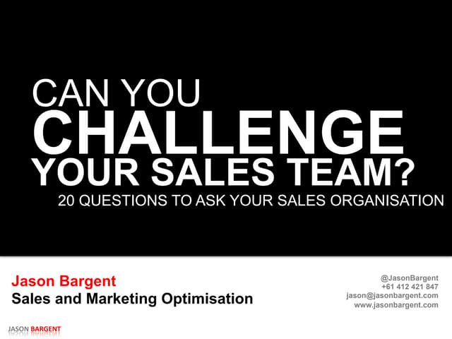 Challenge your Sales Team - 20 Grea...