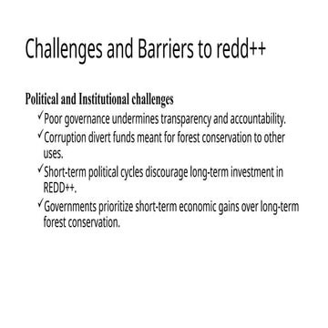 Challenges and Barriers to redd++ with Recommendations | PPTX