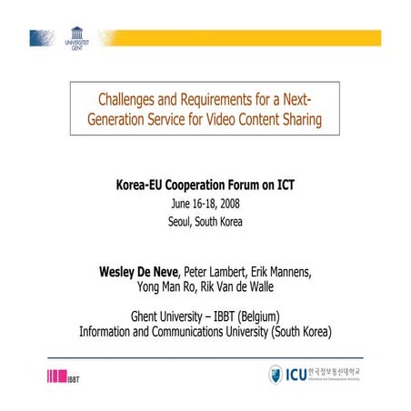Challenges and requirements for a next generation service for video content s...