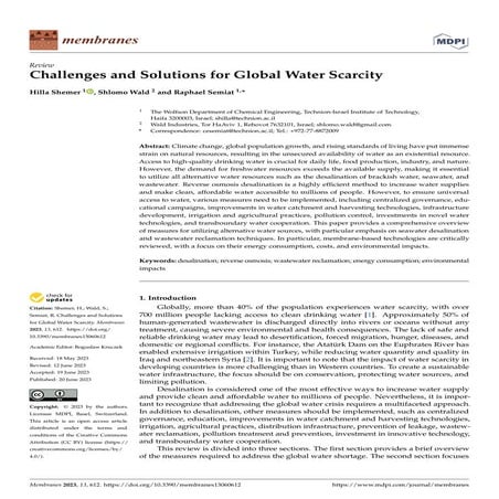 Challenges and Solutions for Global Water Scarcity.pdf