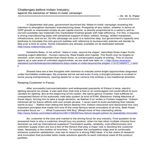 Challenges before indian industry