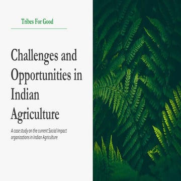Challenges for Indian agriculture and solutions