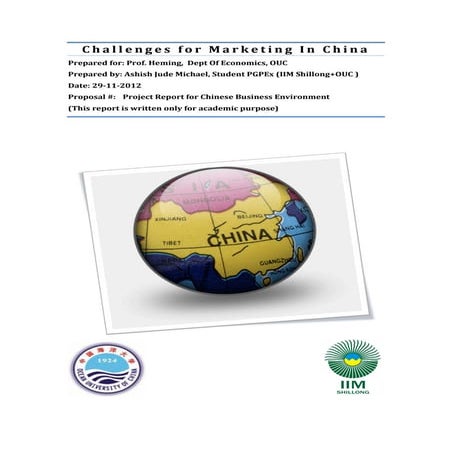 Challenges for marketing in china