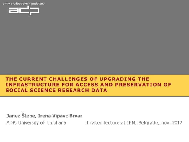 The current challenges of upgrading the infrastructure