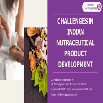 Challenges In Indian Nutraceutical Product Development | PPTX