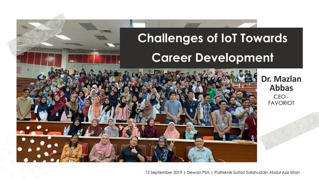 Challenges of IoT Towards Career Development 