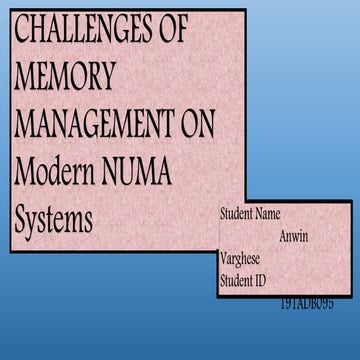 Challenges of memory management on modern numa systems | PPT
