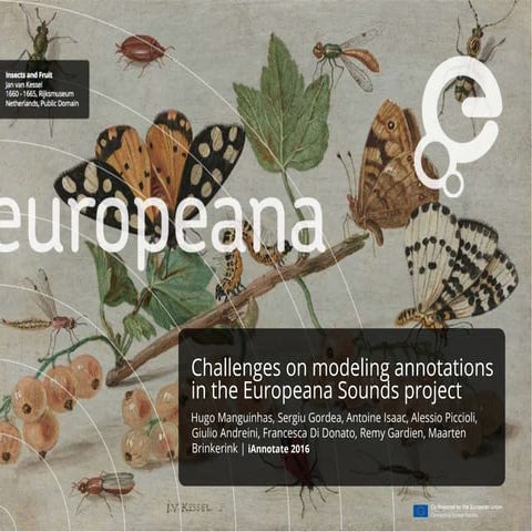 Challenges on modeling annotations in the europeana sounds project
