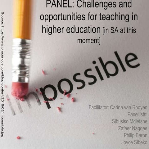 Challenges & opportunities for teaching in higher education [in South ...