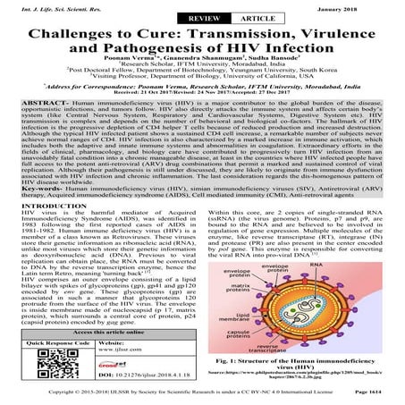Challenges to Cure: Transmission, Virulence and Pathogenesis of HIV ...