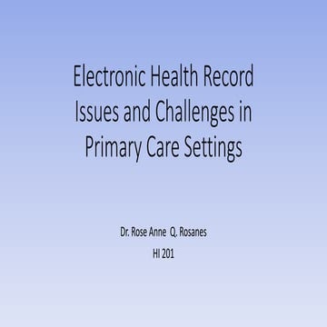 Challenges to EHR use in Philippine primary health care settings | PPTX
