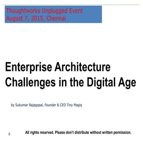 Enterprise Architecture Challenges in the Digital Age