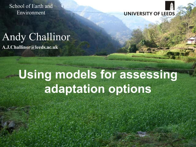 Challinor - Models for adaptation