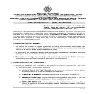 Chamada Pública - Direitos Humanos