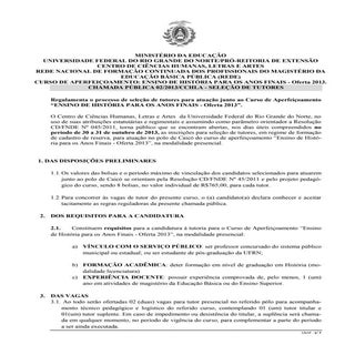 Chamada publica - História Local