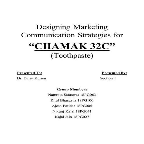 Chamak 32C (MBA - Live Project) Report 