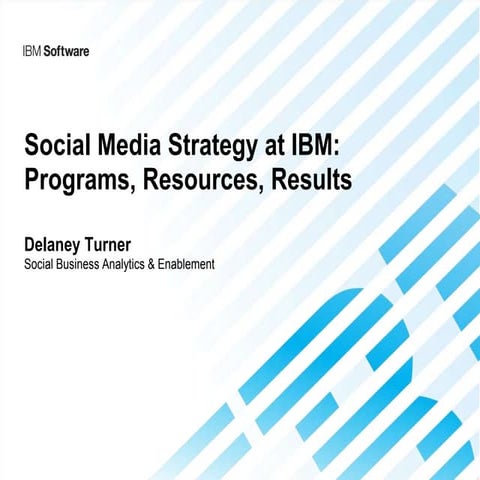 Social Media Strategy @ IBM: Programs & Resources