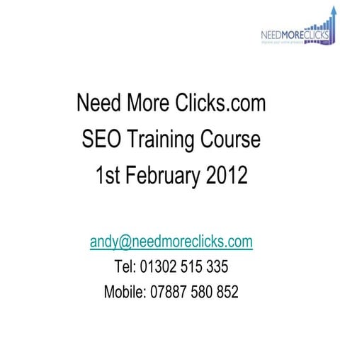 SEO Training Courses Presentation