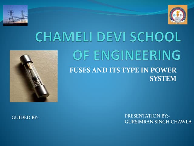 Fuses and its type in power system