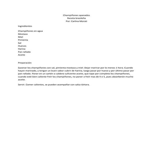 Champiñones apanados