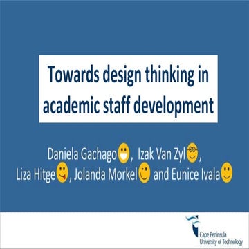 Towards Design Thinking in Academic Staff Development