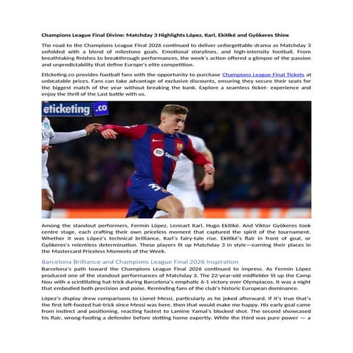 Champions League Final Divine1: Matchday