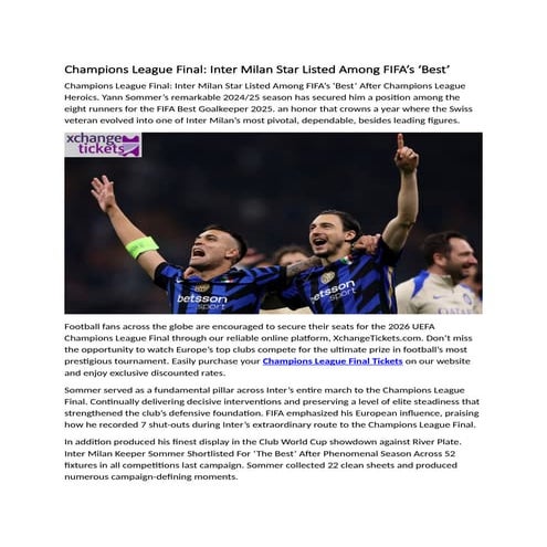 Champions League Final Inter Milan Star Listed Among FIFA’s ‘Best’.docx