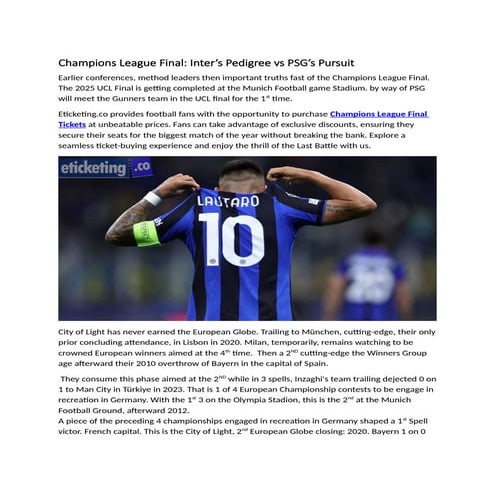 Champions League Final Inter’s Pedigree vs PSG’s Pursuit.docx