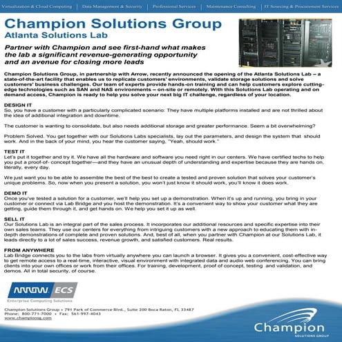 Champion Solutions Group Atlanta Solutions Lab   Partners