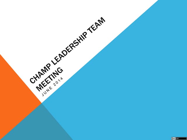 CHAMP Leadership Team Meeting June 2014