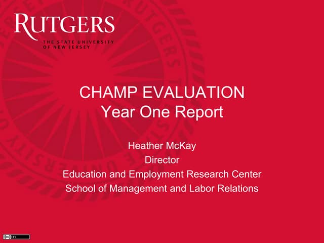 Champ Year 1 Rutgers Report Presentation