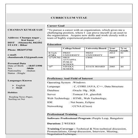 Chandan resume