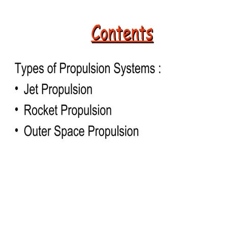 Propulsion Systems ( Jet + Rocket ) | PPT