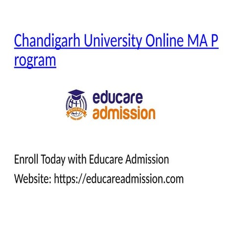 Chandigarh University Online MA Program Educare Admission