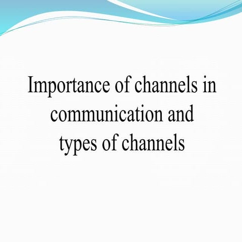 communication channels and types