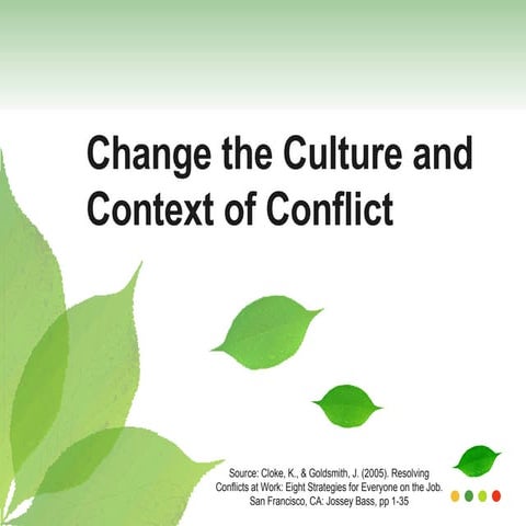 Change culture and context of organizational conflicts