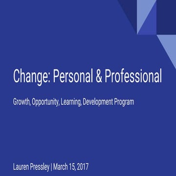 Change: Personal & Professional