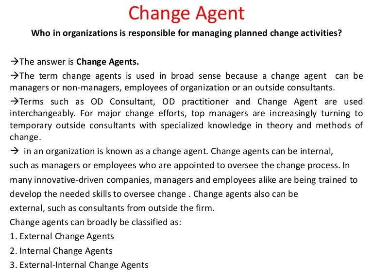 Presentation on change agent essay image