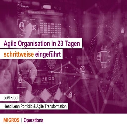 Agile Organisation in 23 Tagen schrittweise eingeführt