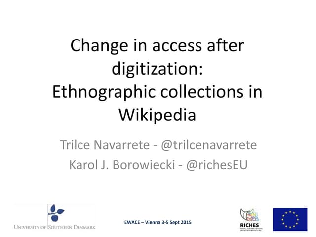Change in access digitization Navarrete Borowiecki EWACE